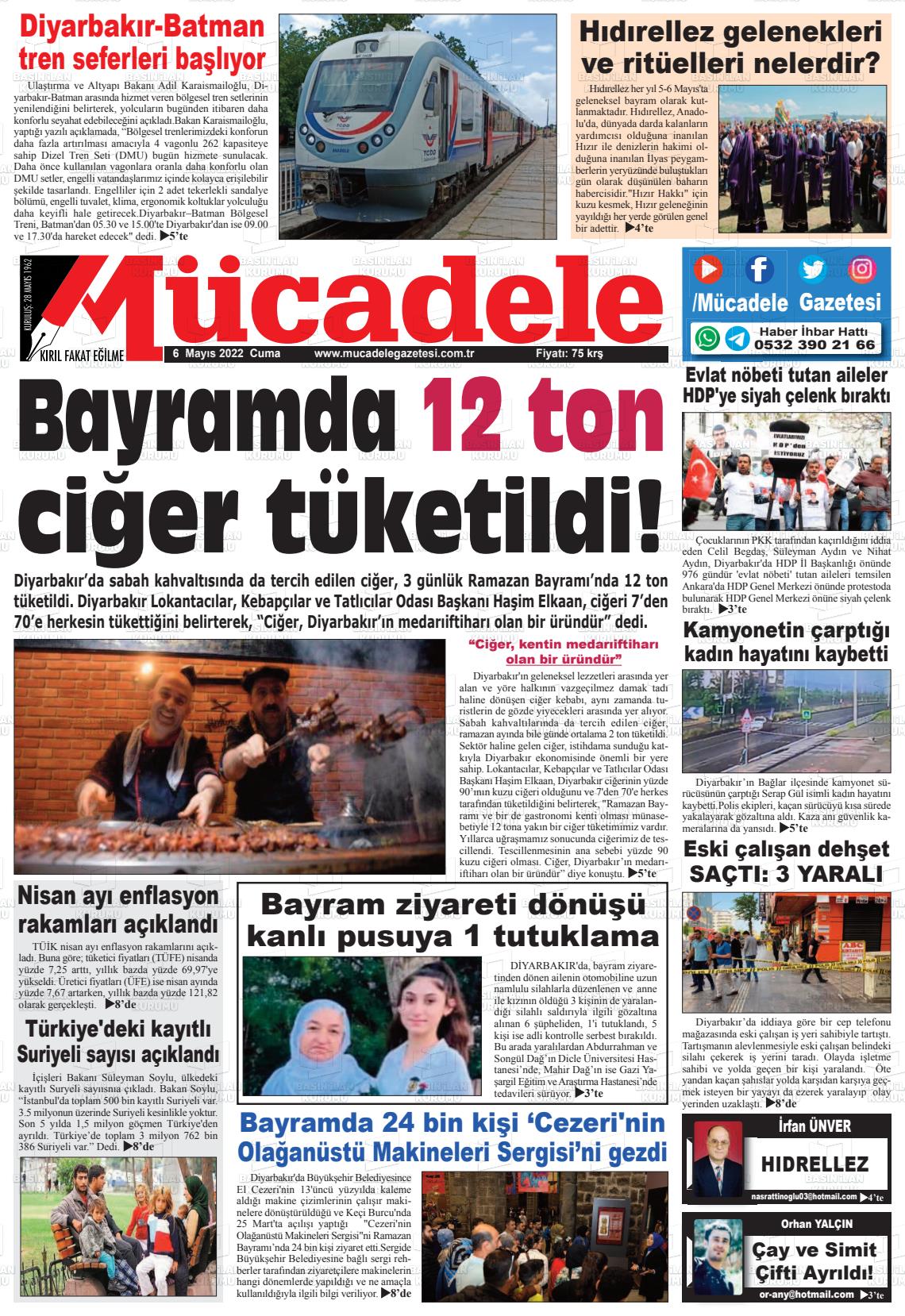 06 Mayıs 2022 Mücadele Gazete Manşeti