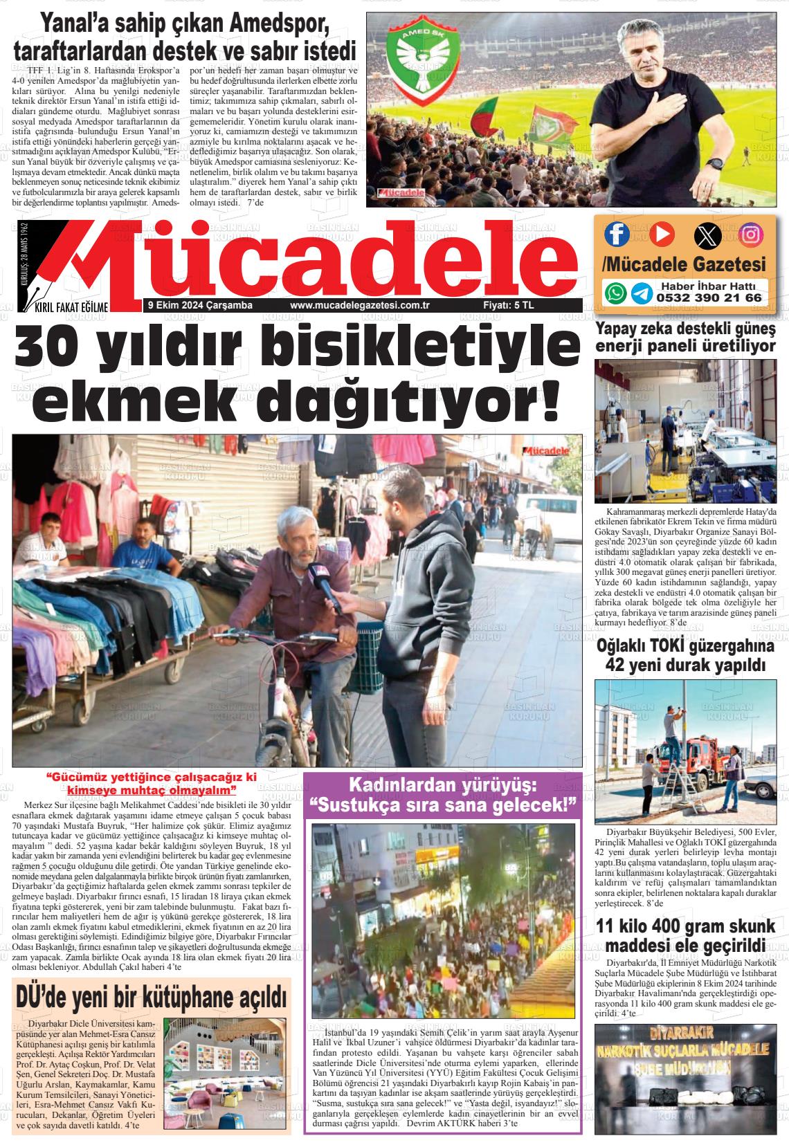 09 Ekim 2024 Mücadele Gazete Manşeti