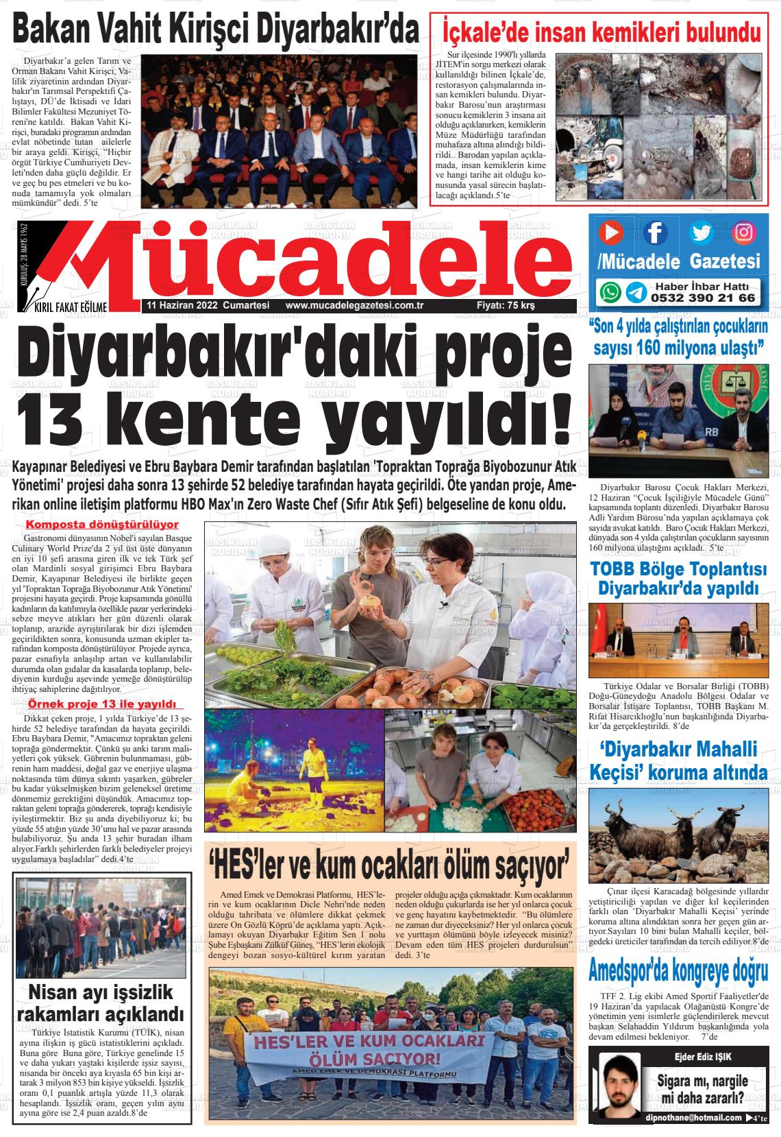 11 Haziran 2022 Mücadele Gazete Manşeti