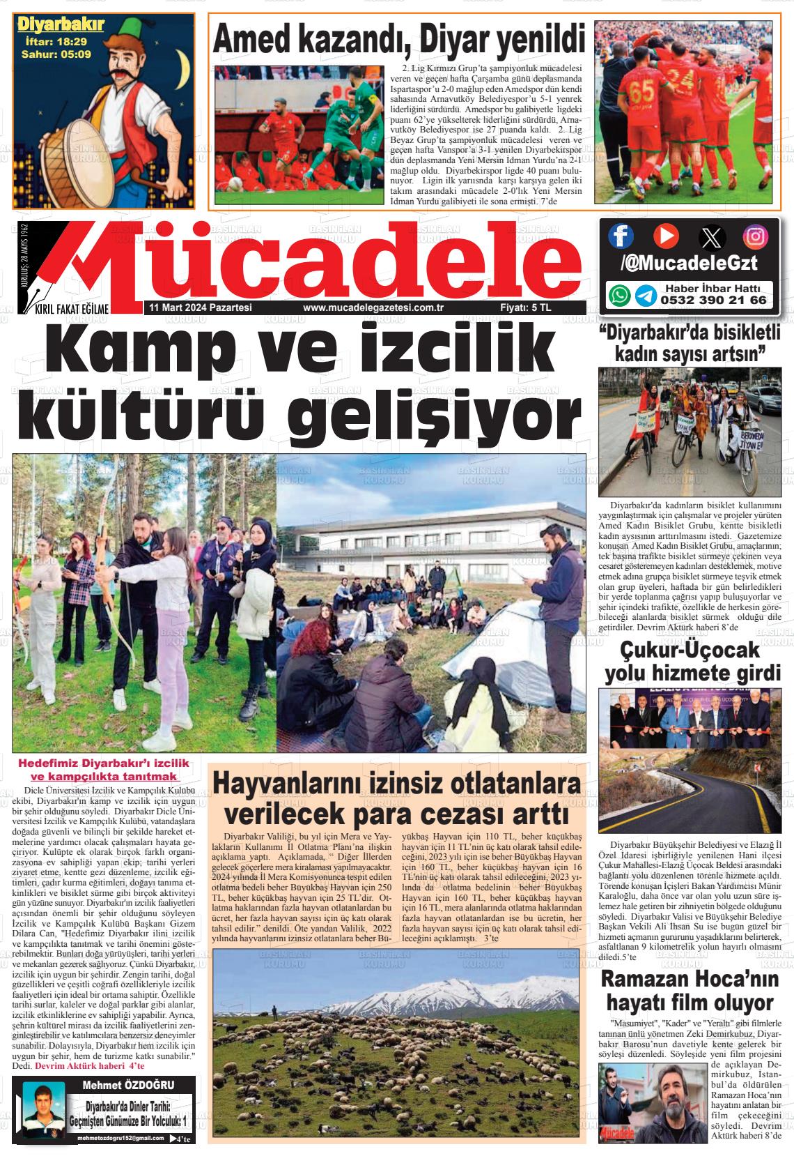 11 Mart 2024 Mücadele Gazete Manşeti