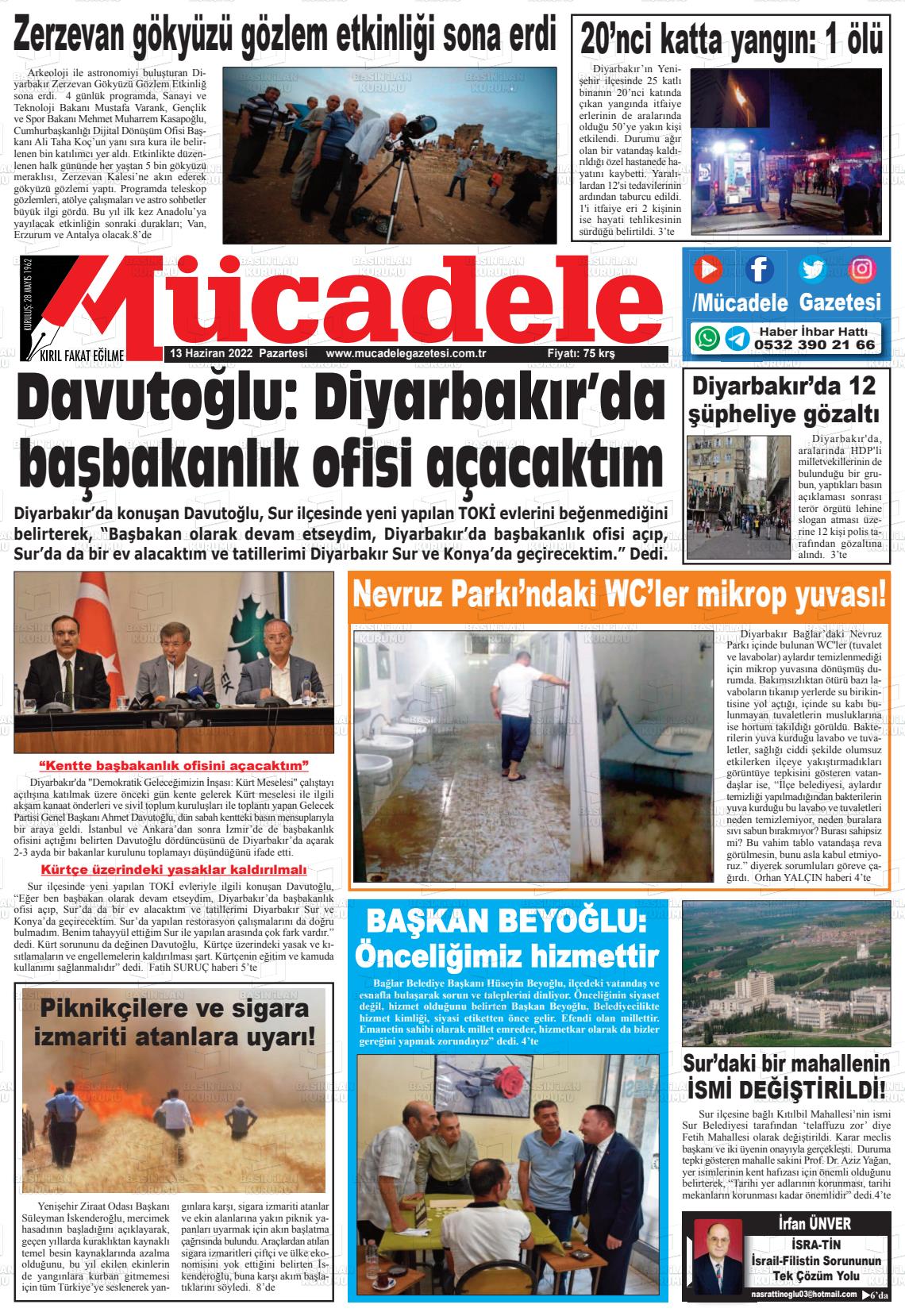 13 Haziran 2022 Mücadele Gazete Manşeti