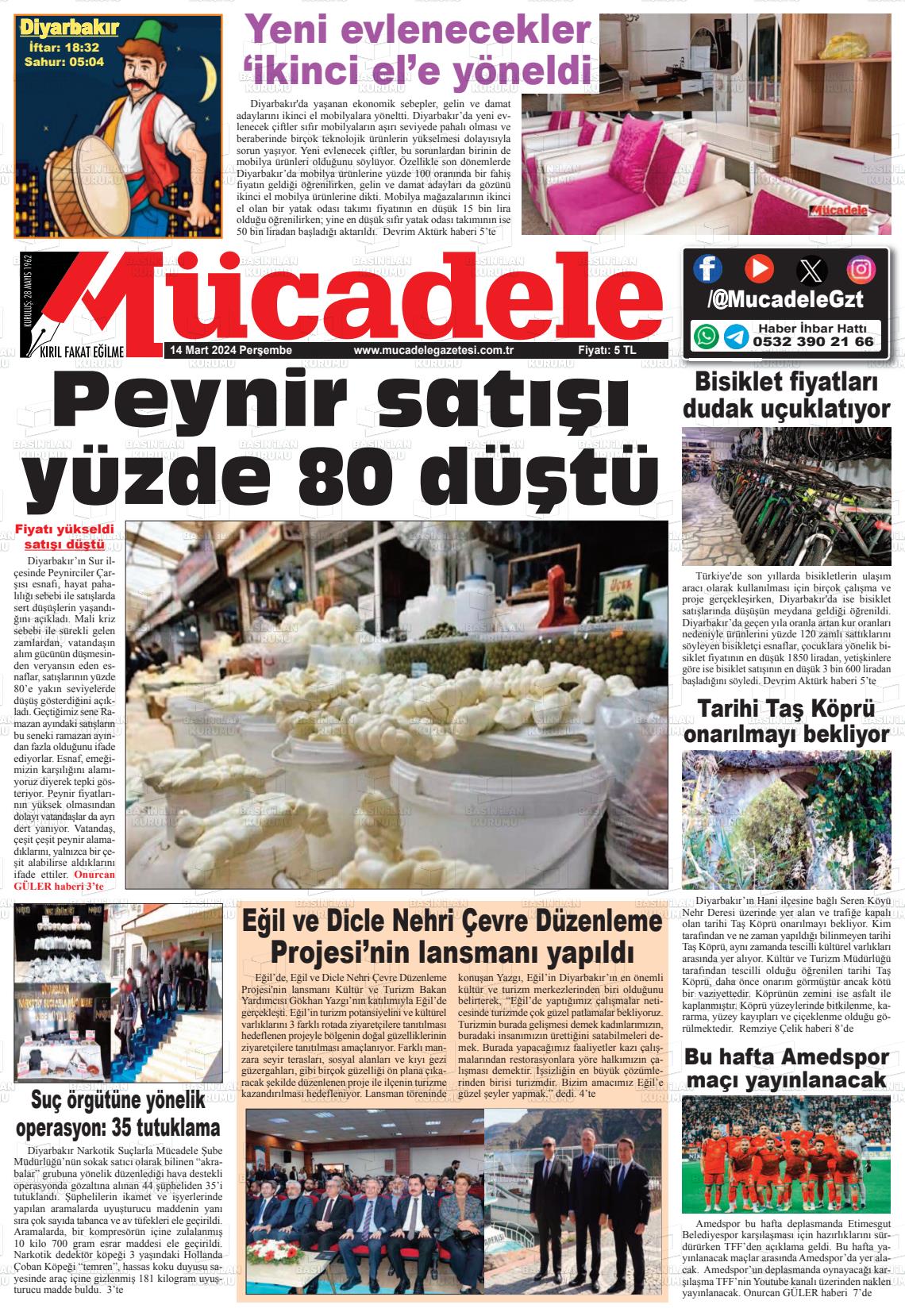 14 Mart 2024 Mücadele Gazete Manşeti