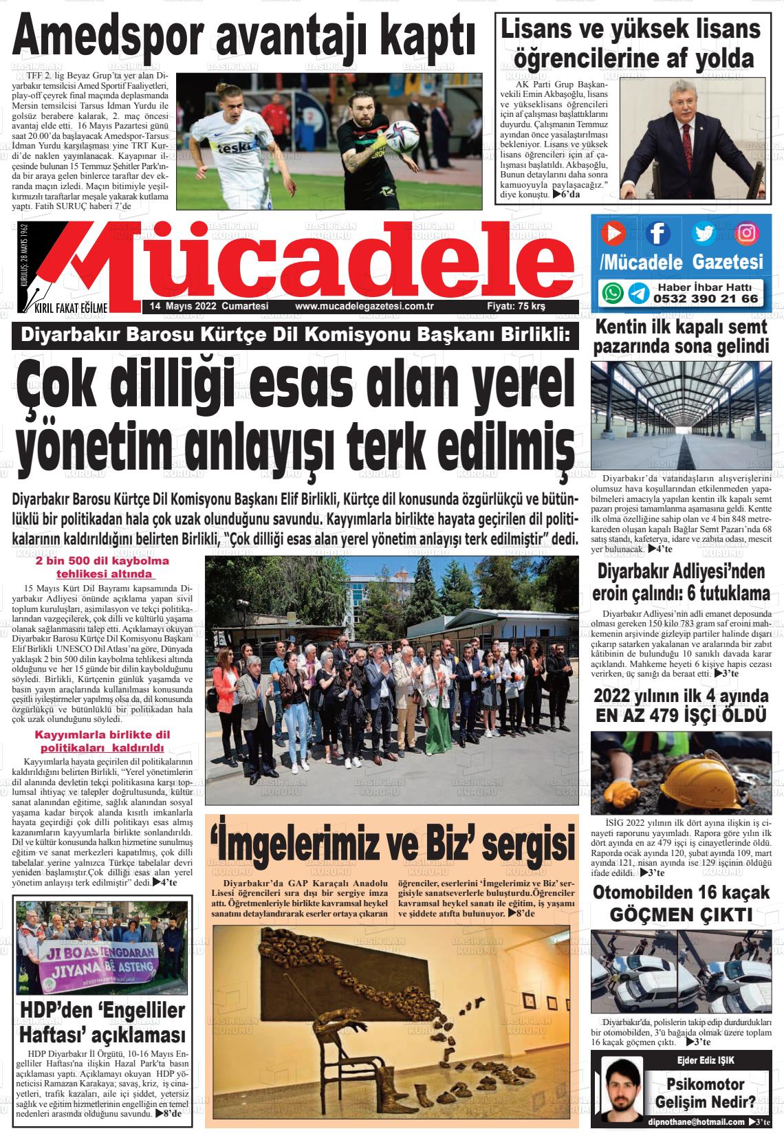 14 Mayıs 2022 Mücadele Gazete Manşeti