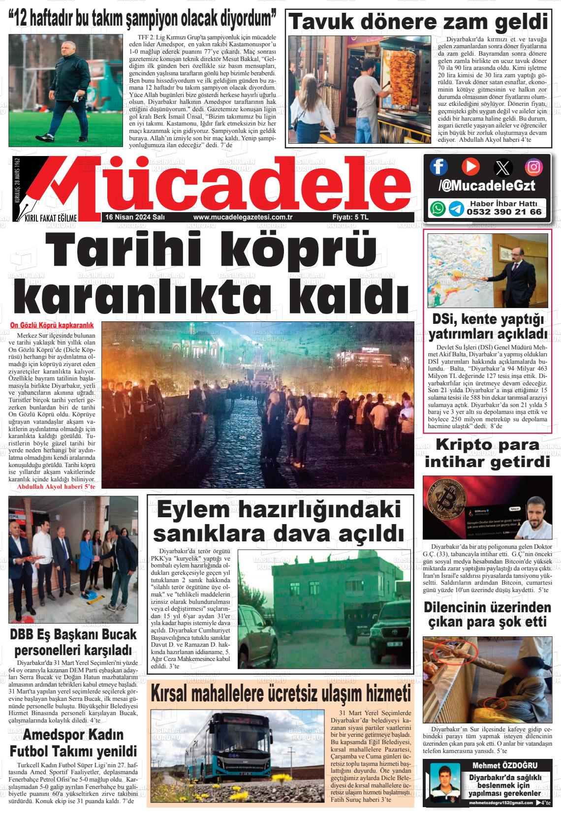 18 Nisan 2024 Mücadele Gazete Manşeti