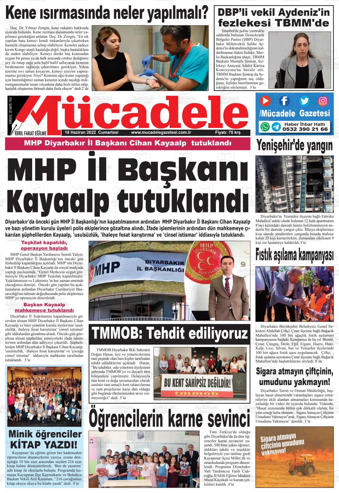 18 Haziran 2022 Mücadele Gazete Manşeti