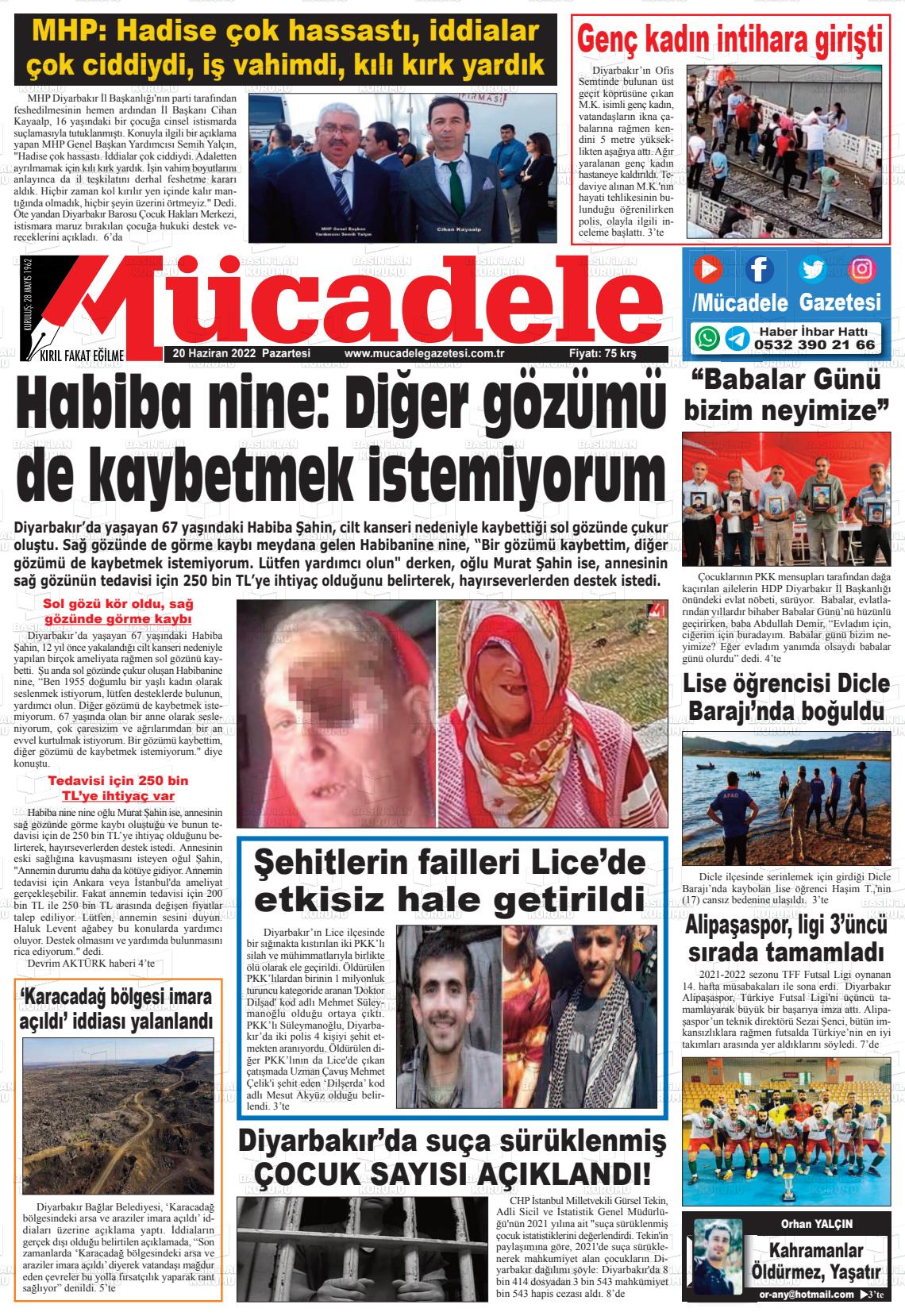 20 Haziran 2022 Mücadele Gazete Manşeti