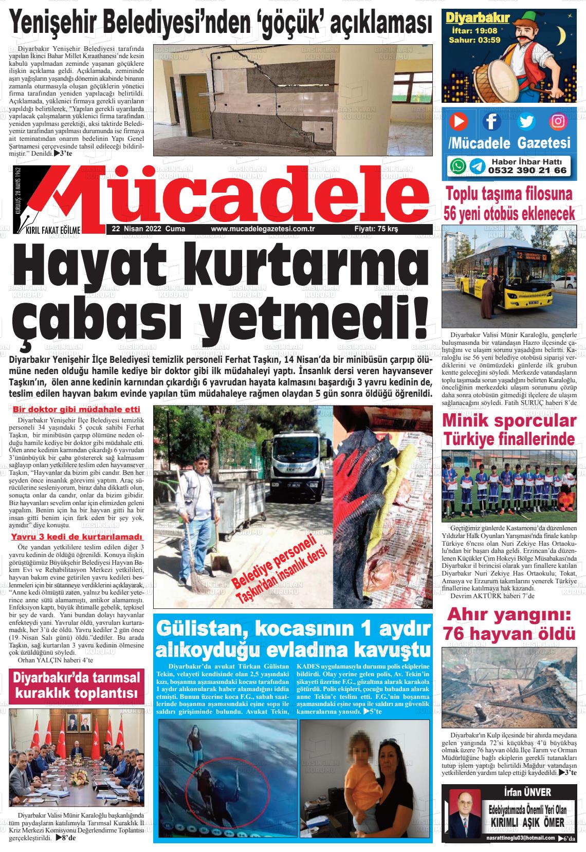 22 Nisan 2022 Mücadele Gazete Manşeti