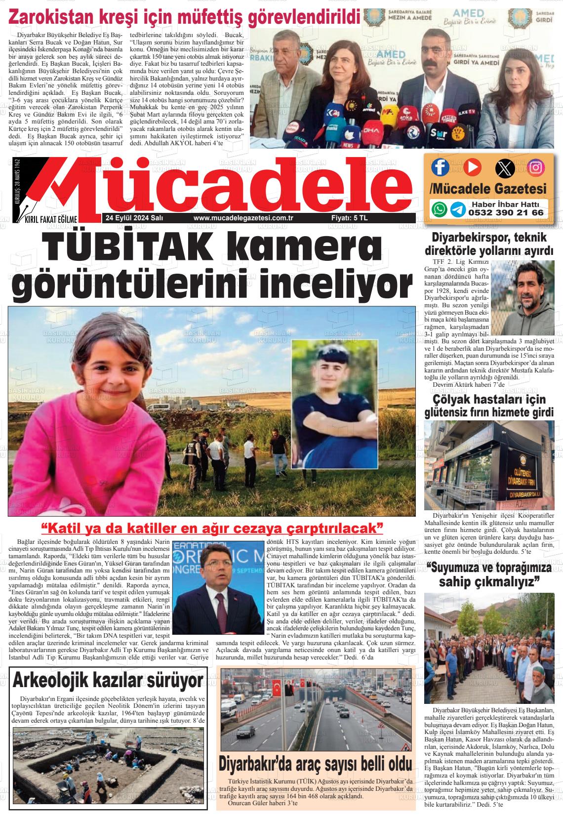 25 Eylül 2024 Mücadele Gazete Manşeti