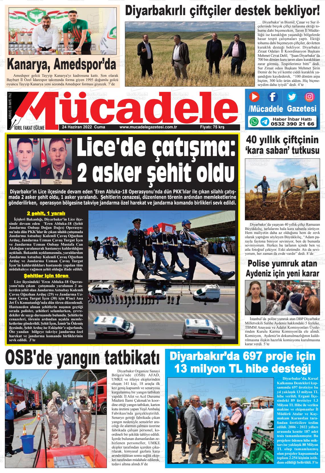 24 Haziran 2022 Mücadele Gazete Manşeti