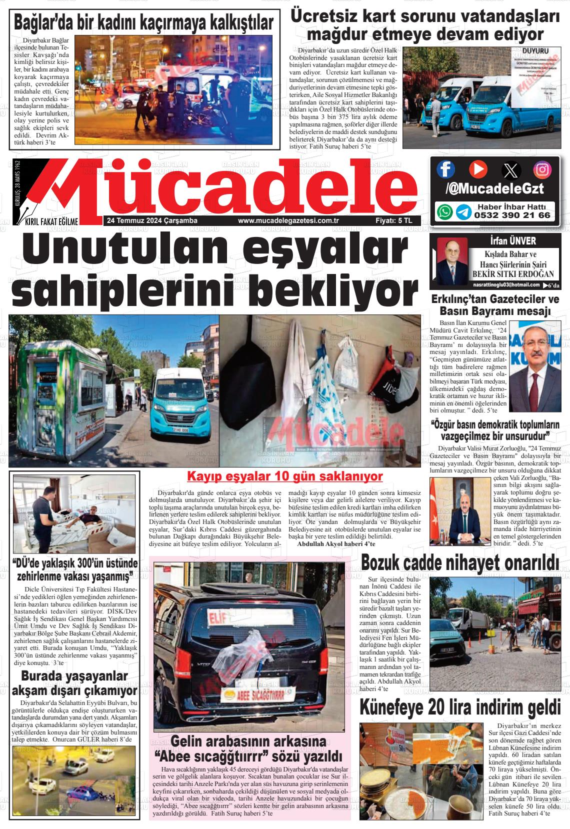 24 Temmuz 2024 Mücadele Gazete Manşeti