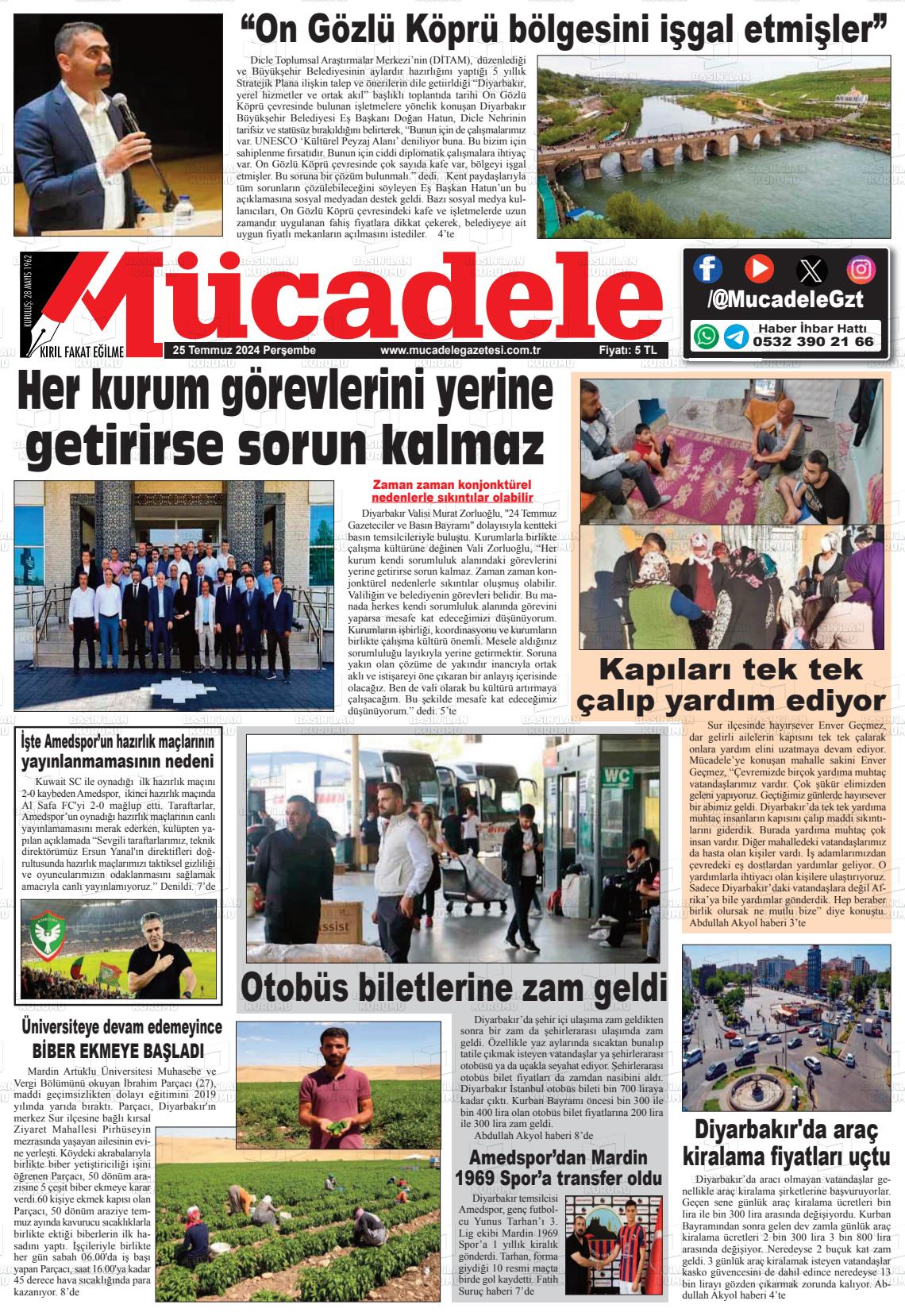 25 Temmuz 2024 Mücadele Gazete Manşeti