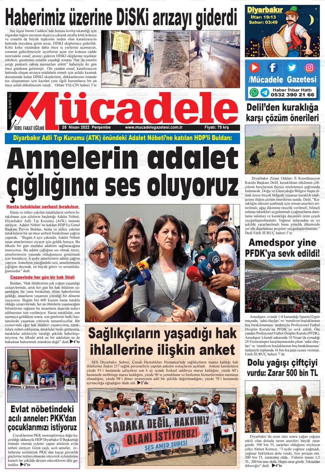 28 Nisan 2022 Mücadele Gazete Manşeti