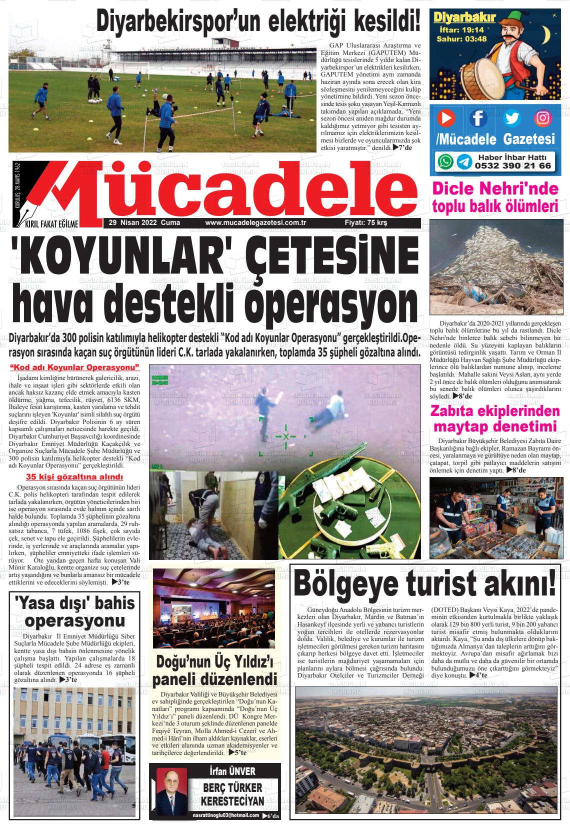 29 Nisan 2022 Mücadele Gazete Manşeti