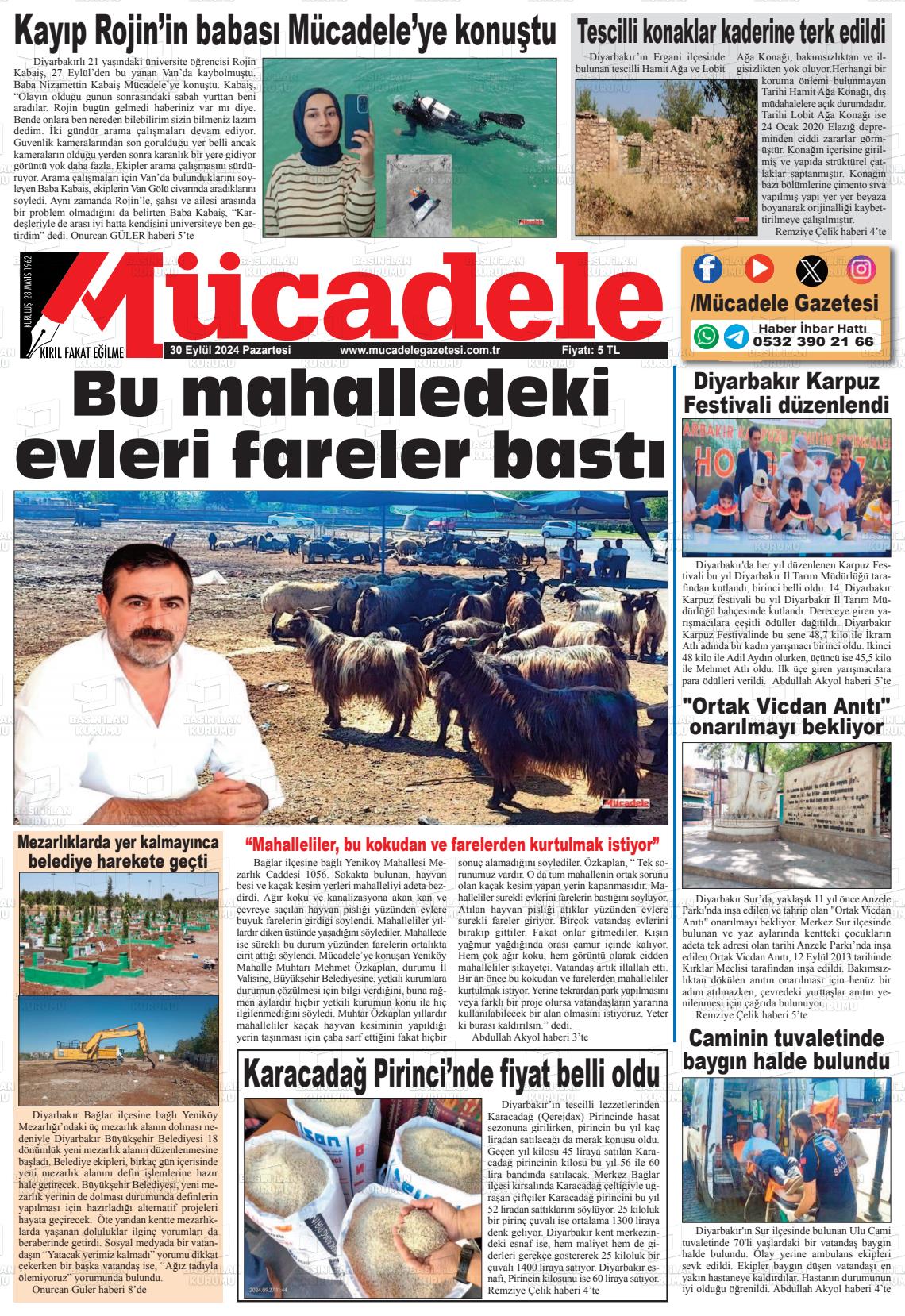 30 Eylül 2024 Mücadele Gazete Manşeti