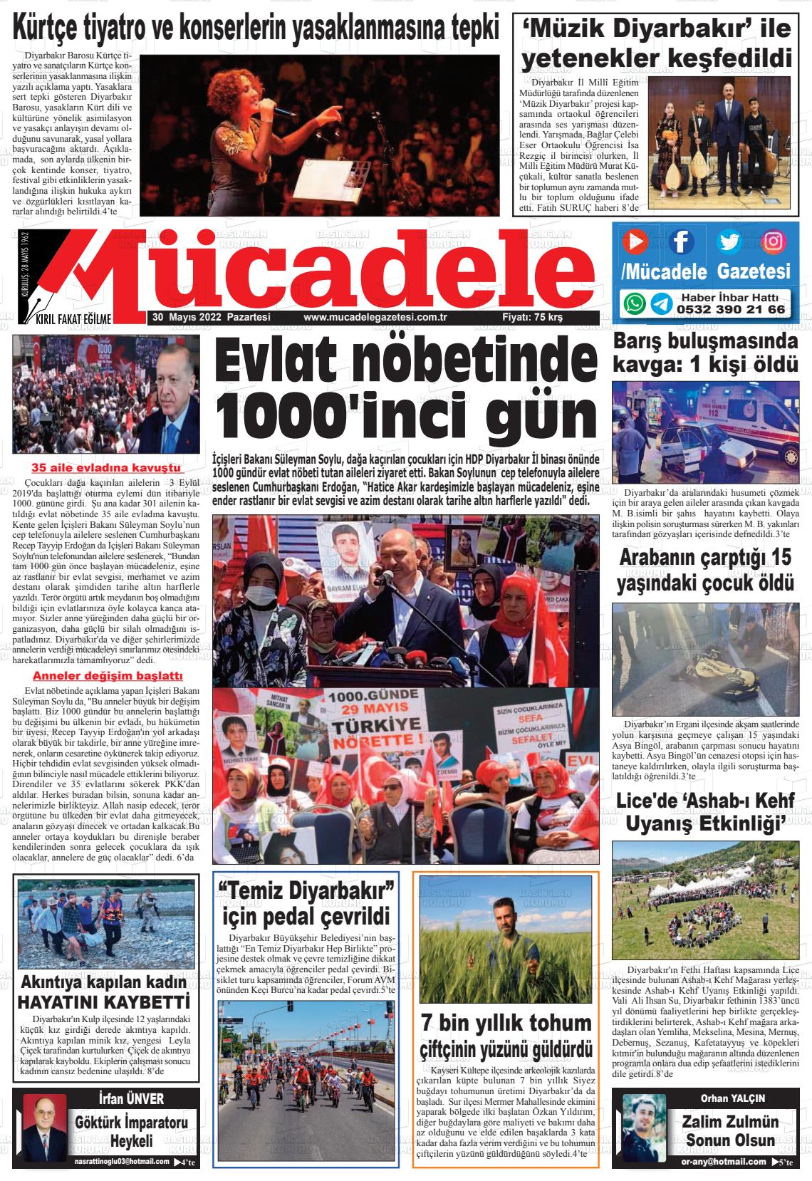 30 Mayıs 2022 Mücadele Gazete Manşeti