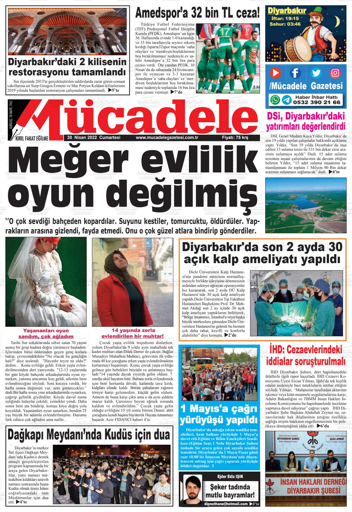 30 Nisan 2022 Mücadele Gazete Manşeti