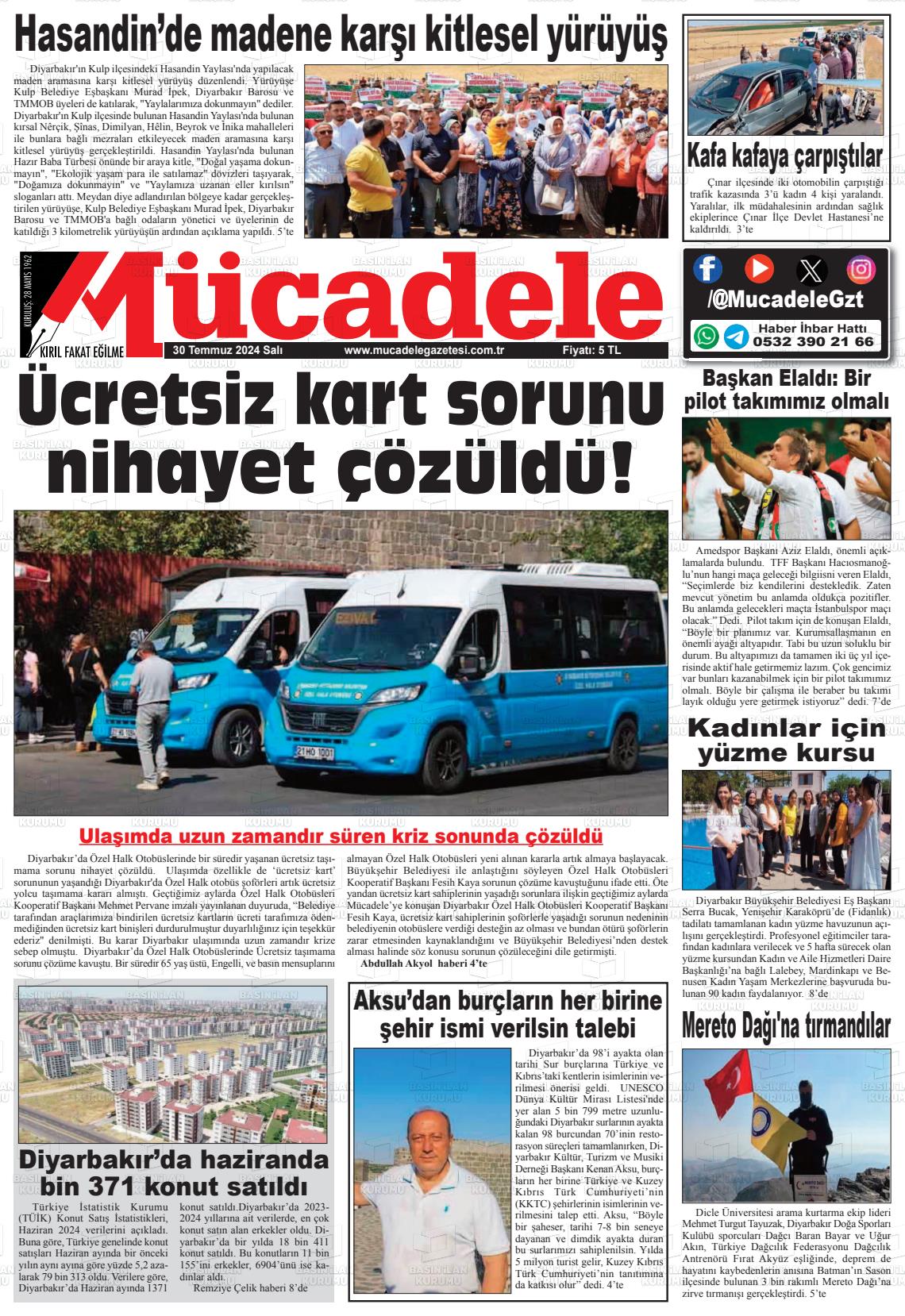 30 Temmuz 2024 Mücadele Gazete Manşeti