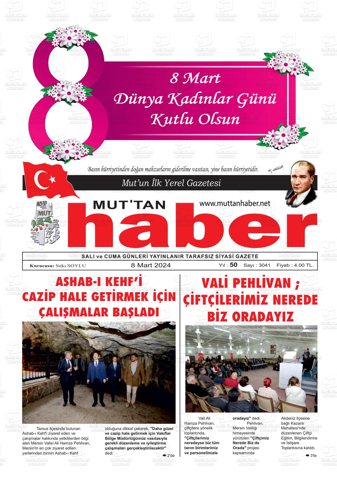 08 Mart 2024 Mut'tan Haber Gazete Manşeti