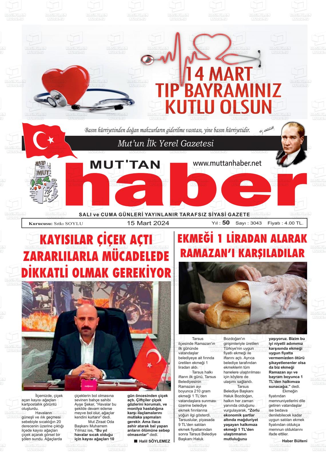 15 Mart 2024 Mut'tan Haber Gazete Manşeti