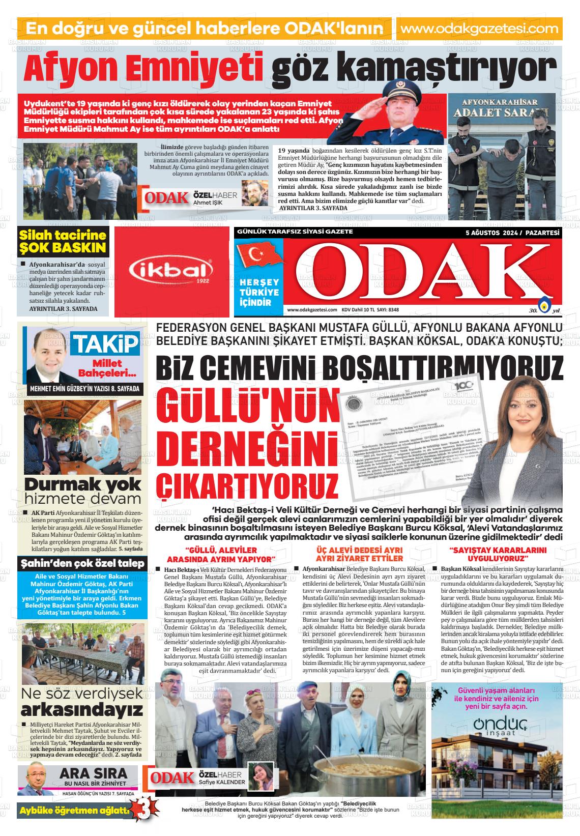 05 Ağustos 2024 Odak Gazete Manşeti