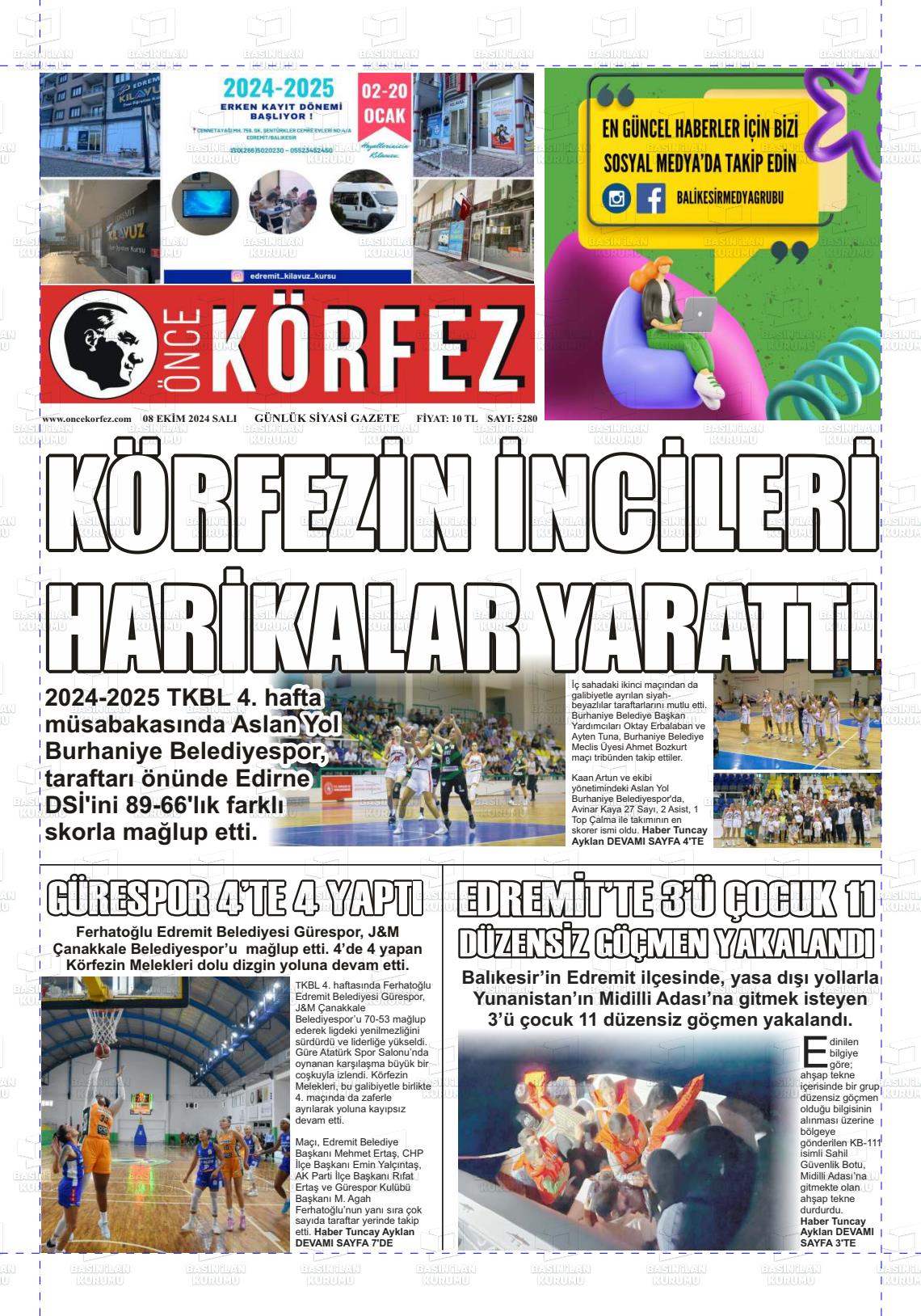 08 Ekim 2024 Önce Körfez Gazete Manşeti