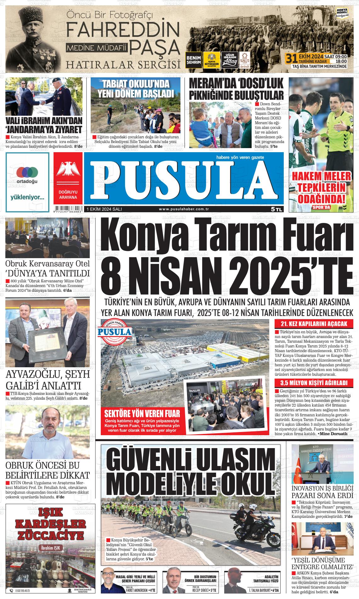 01 Ekim 2024 Pusula Haber Gazete Manşeti