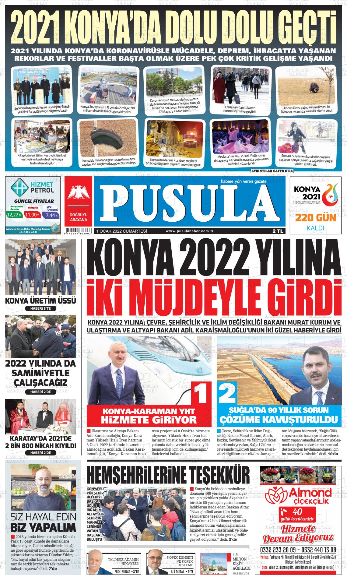 01 Ocak 2022 Pusula Haber Gazete Manşeti