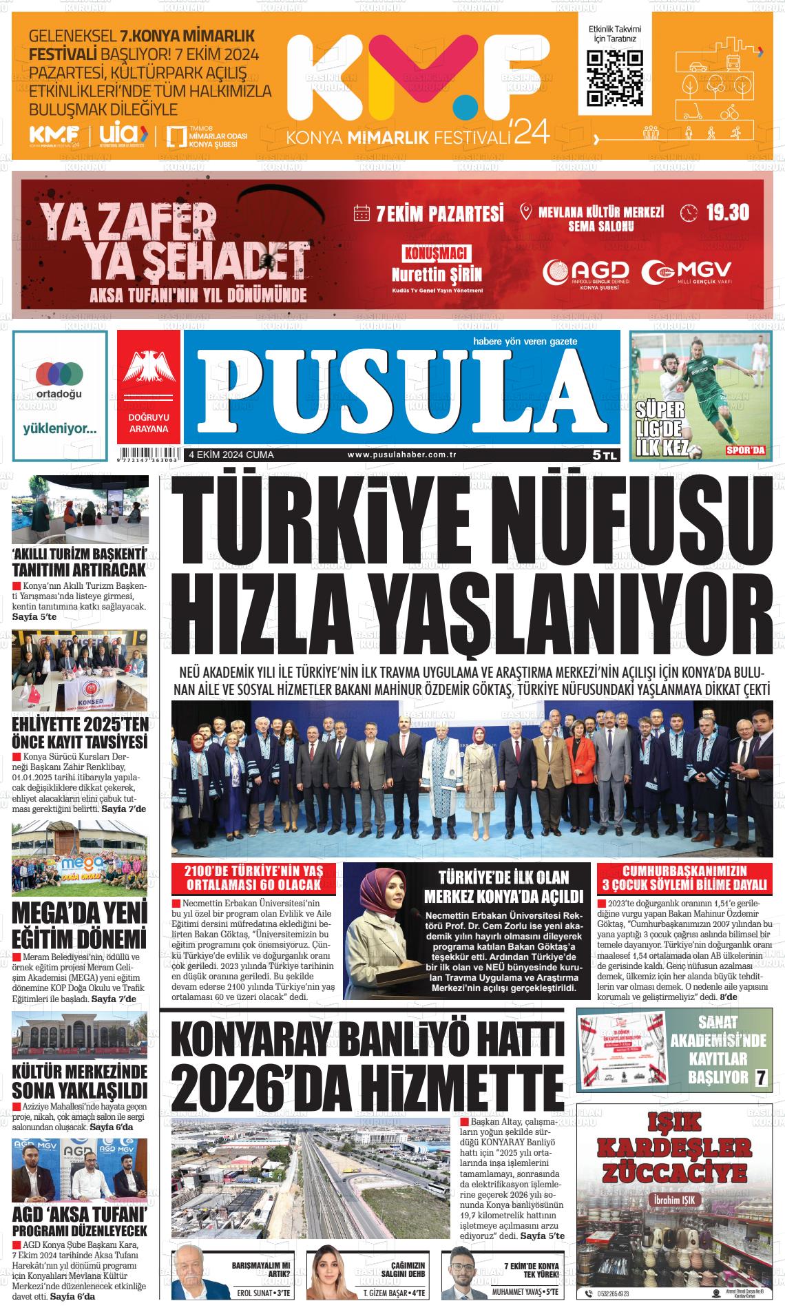 04 Ekim 2024 Pusula Haber Gazete Manşeti