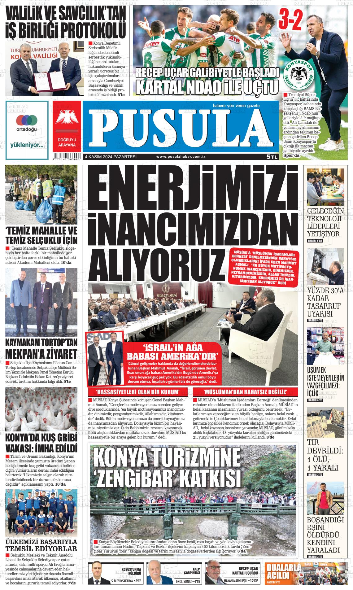 04 Kasım 2024 Pusula Haber Gazete Manşeti