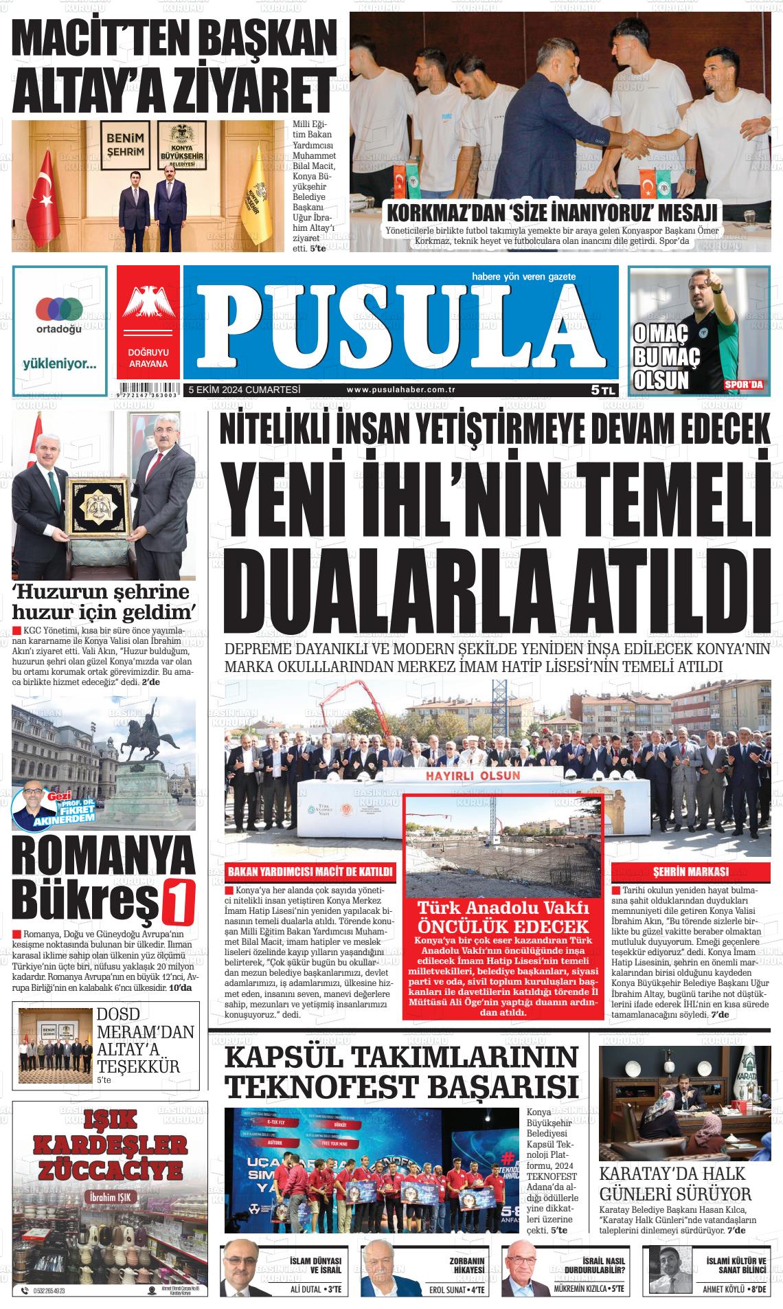 05 Ekim 2024 Pusula Haber Gazete Manşeti