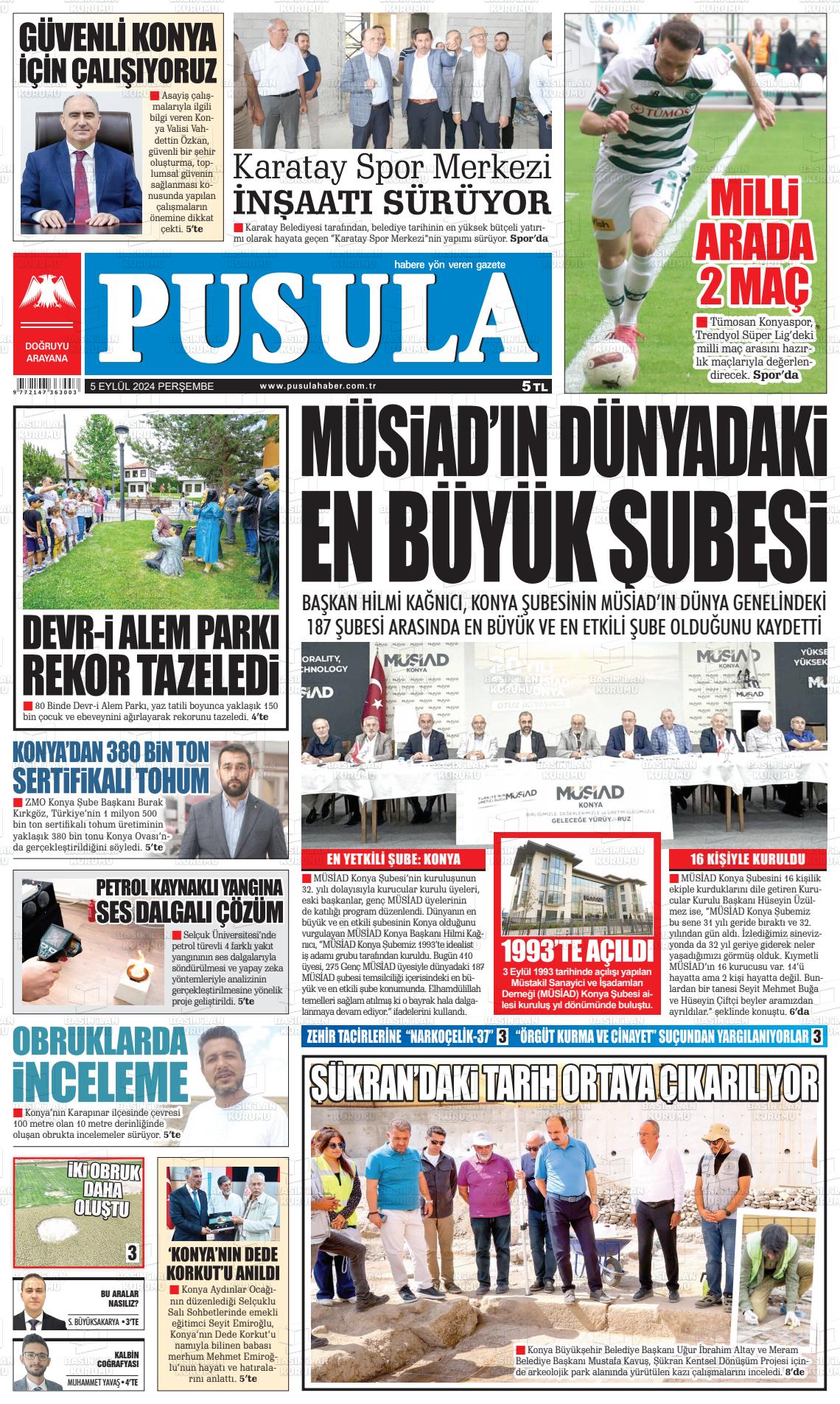 05 Eylül 2024 Pusula Haber Gazete Manşeti