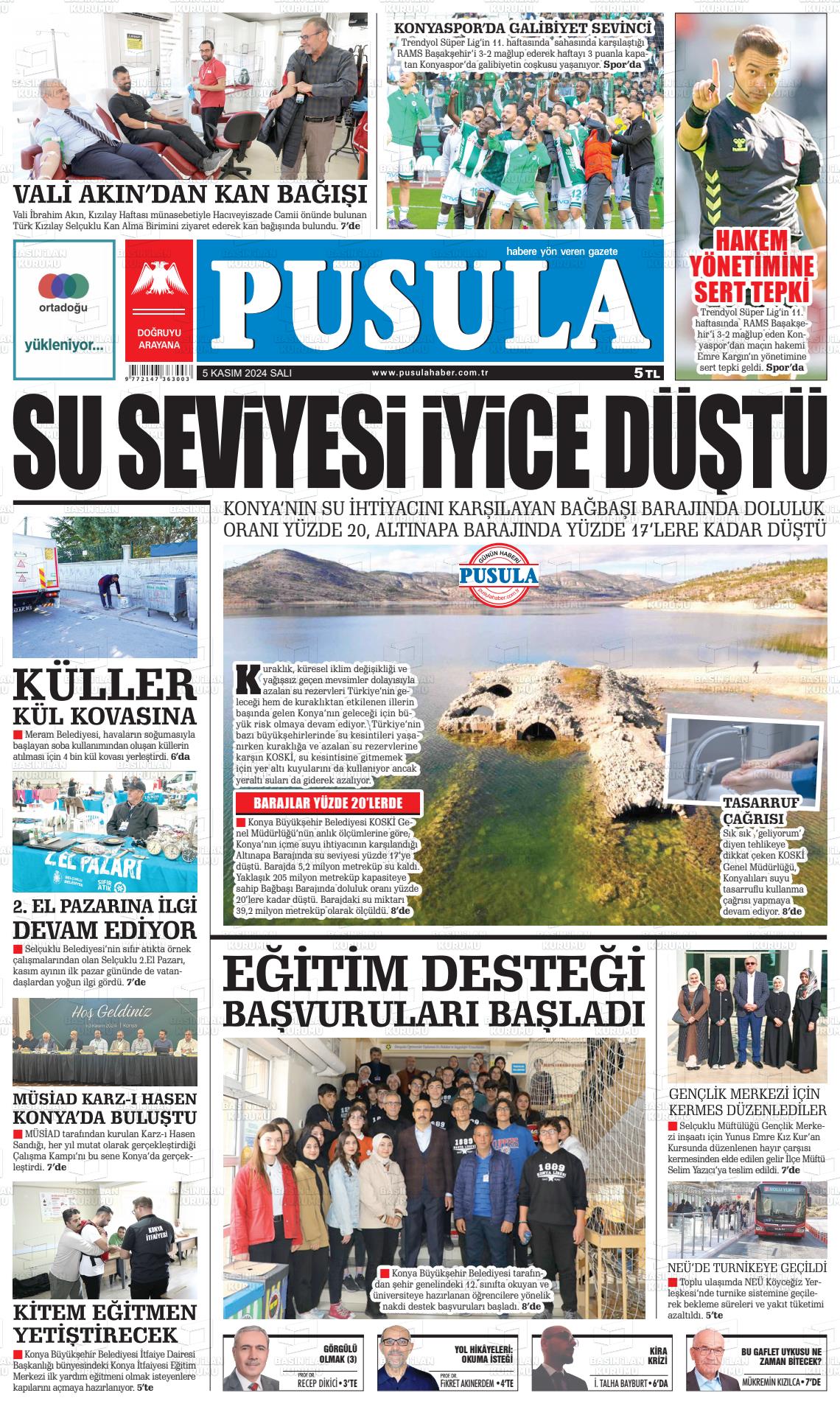 05 Kasım 2024 Pusula Haber Gazete Manşeti