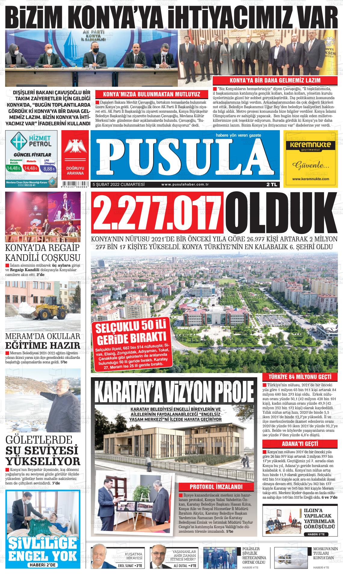 05 Şubat 2022 Pusula Haber Gazete Manşeti