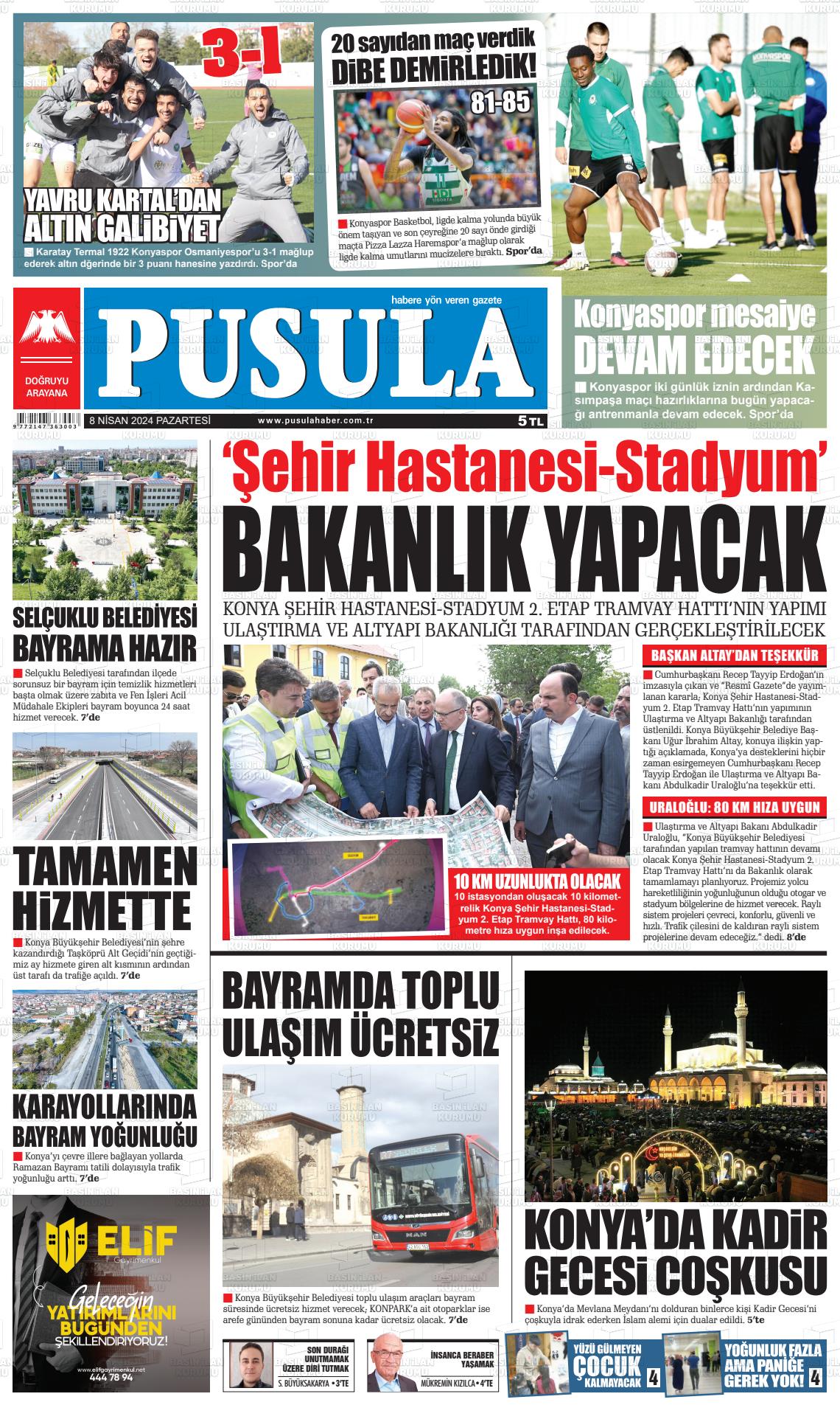 08 Nisan 2024 Pusula Haber Gazete Manşeti