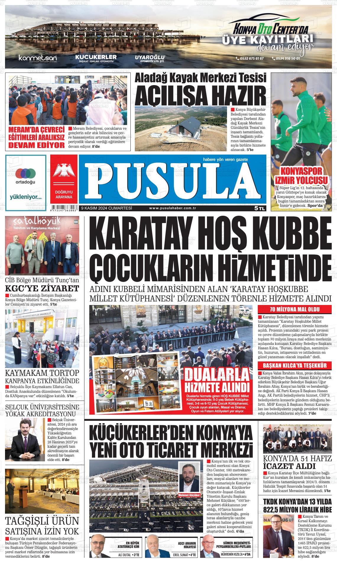 09 Kasım 2024 Pusula Haber Gazete Manşeti