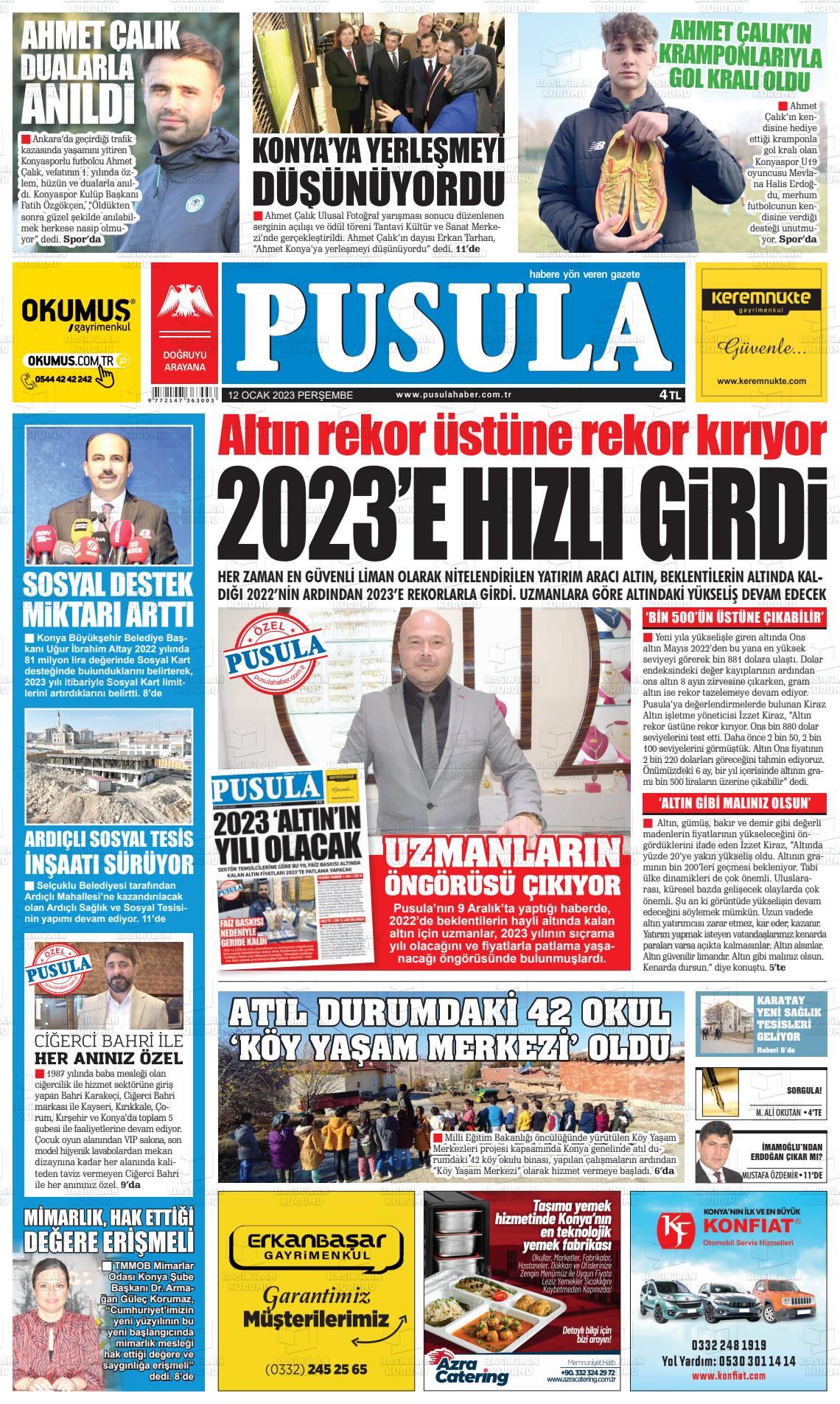 12 Ocak 2023 Pusula Haber Gazete Manşeti