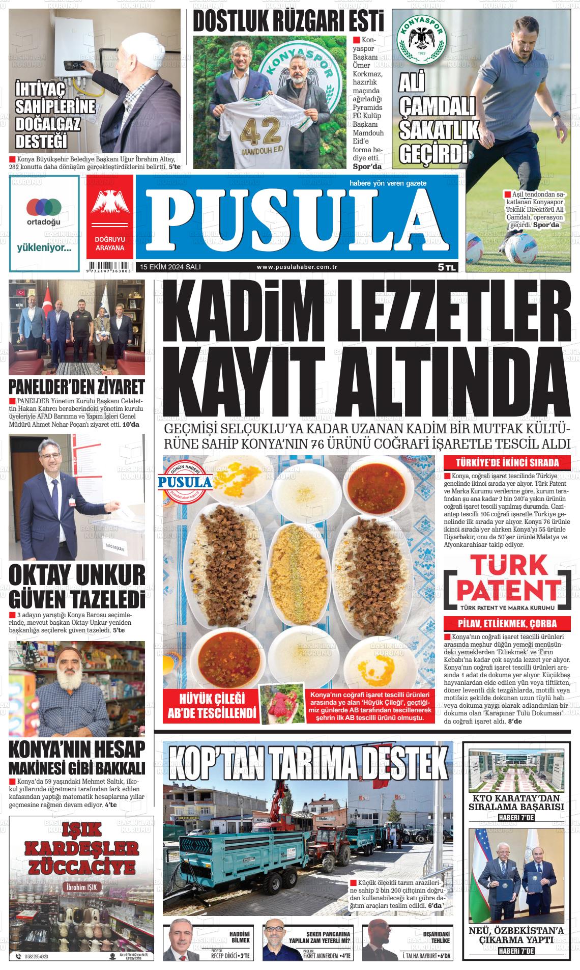 15 Ekim 2024 Pusula Haber Gazete Manşeti