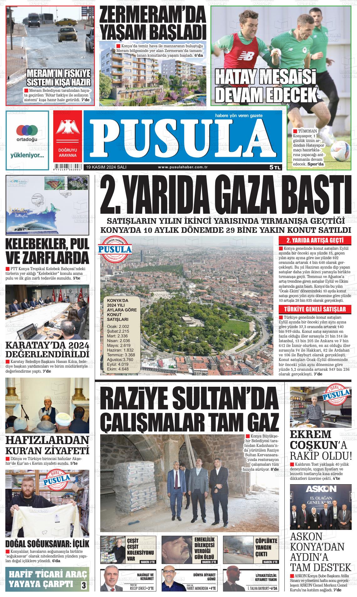 19 Kasım 2024 Pusula Haber Gazete Manşeti