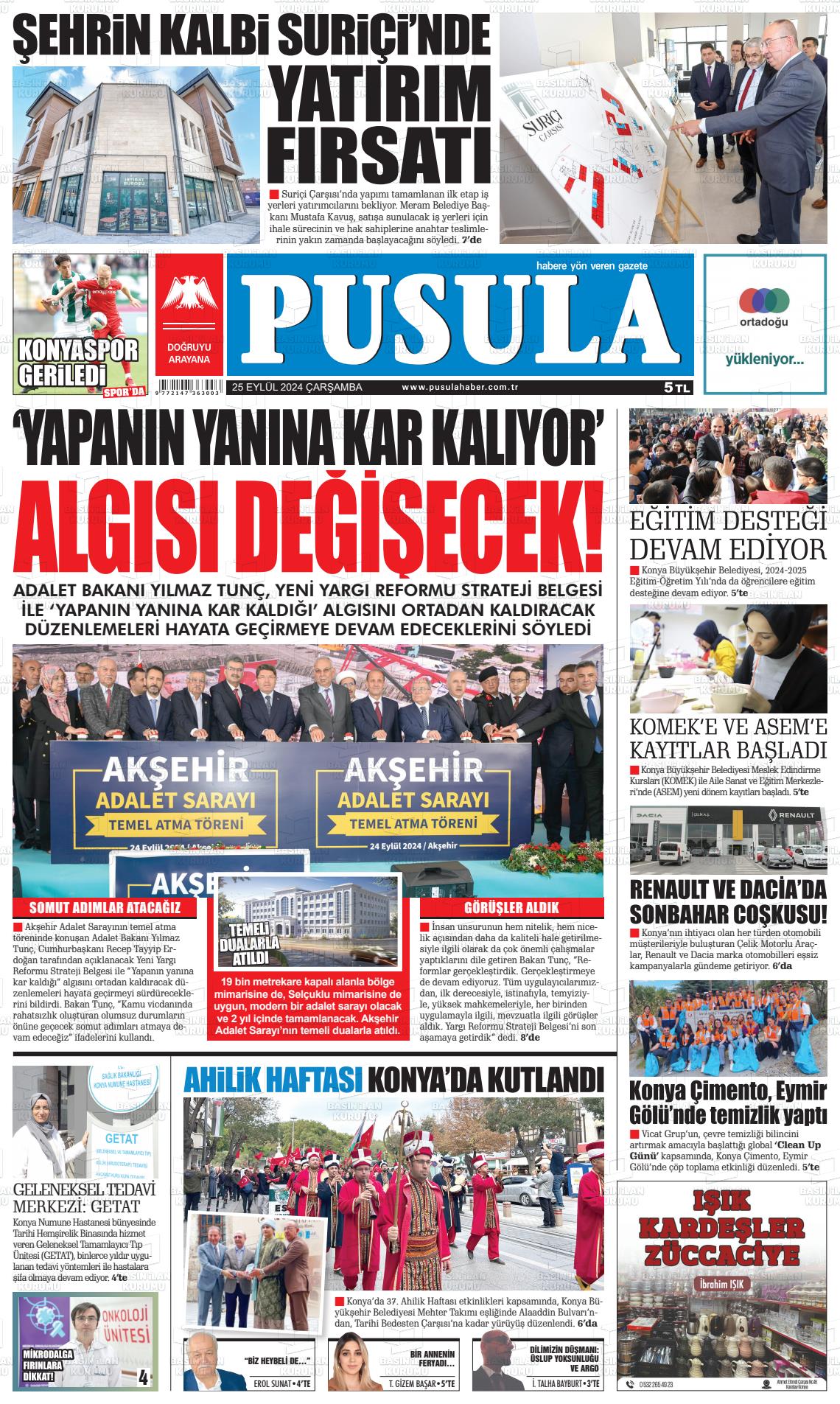 25 Eylül 2024 Pusula Haber Gazete Manşeti