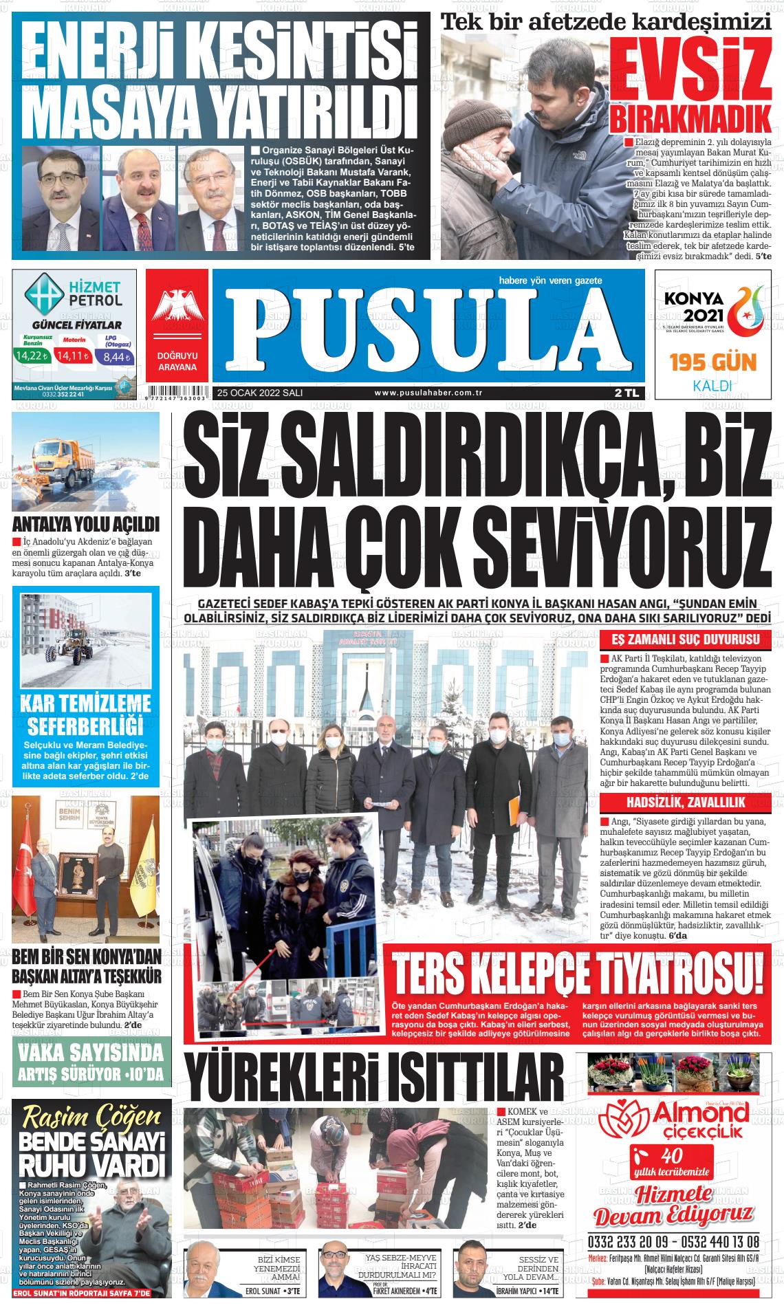 25 Ocak 2022 Pusula Haber Gazete Manşeti