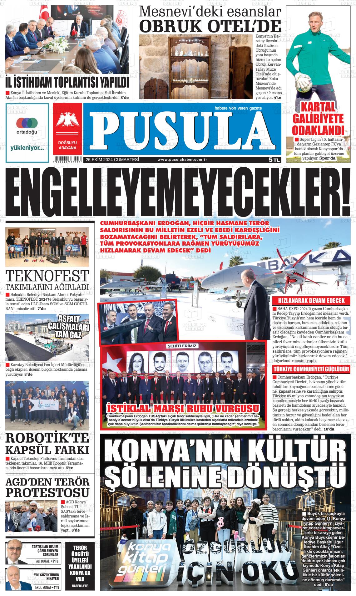 26 Ekim 2024 Pusula Haber Gazete Manşeti