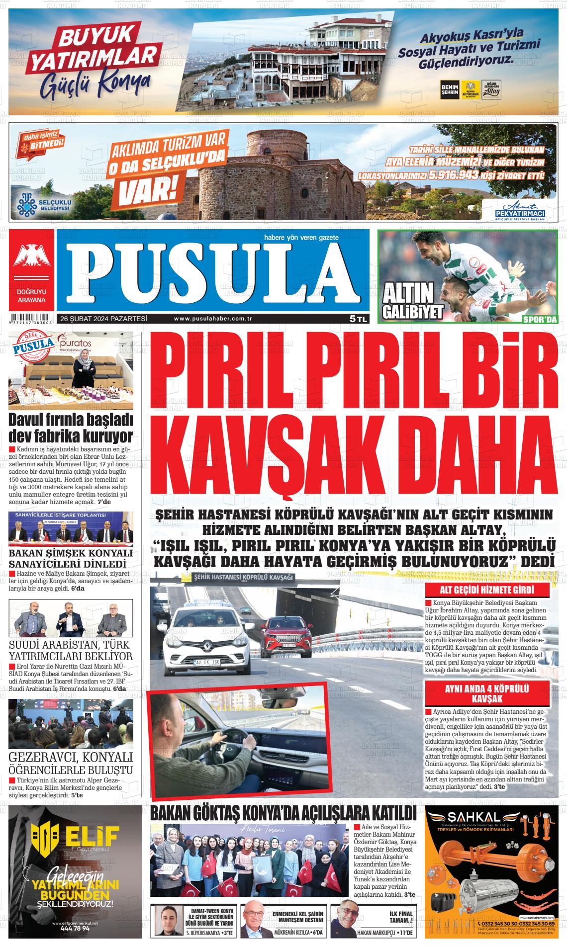 26 Şubat 2024 Pusula Haber Gazete Manşeti