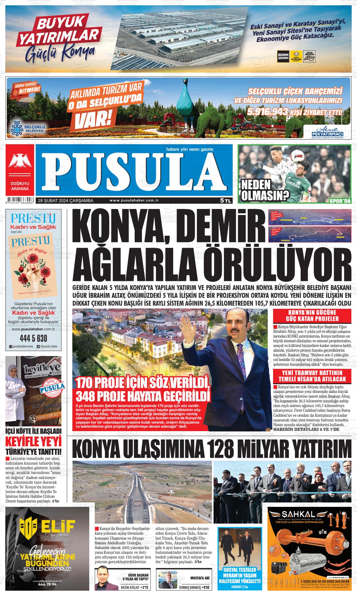 28 Şubat 2024 Pusula Haber Gazete Manşeti