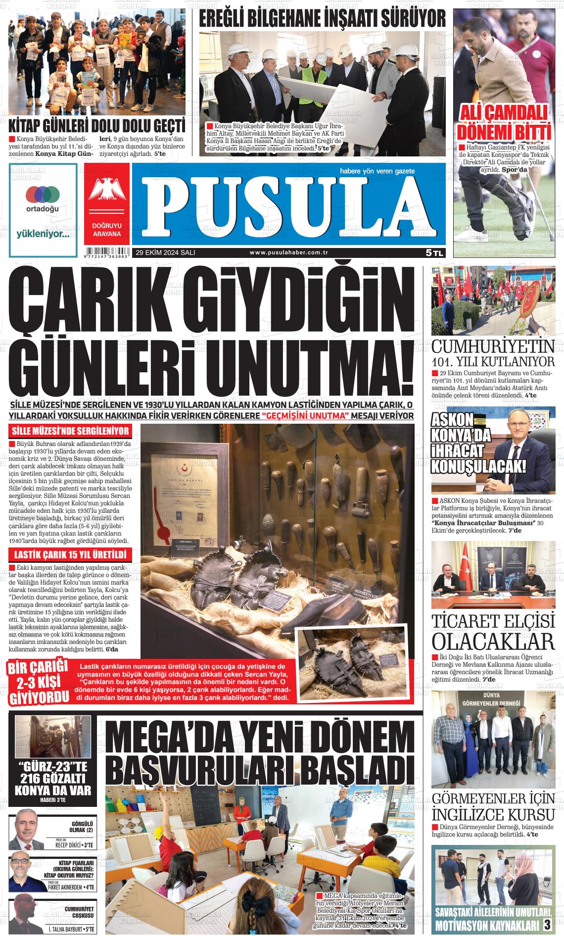 29 Ekim 2024 Pusula Haber Gazete Manşeti