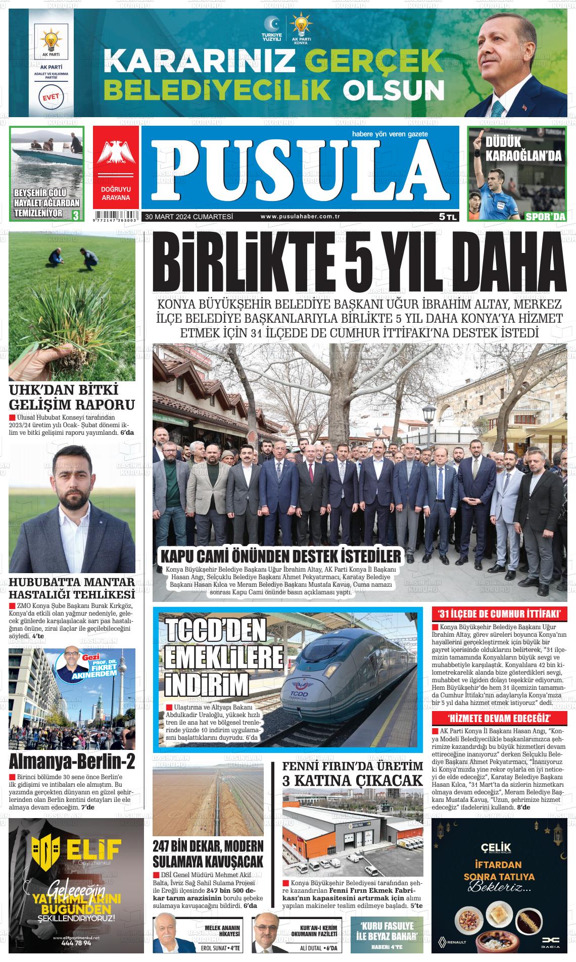 30 Mart 2024 Pusula Haber Gazete Manşeti