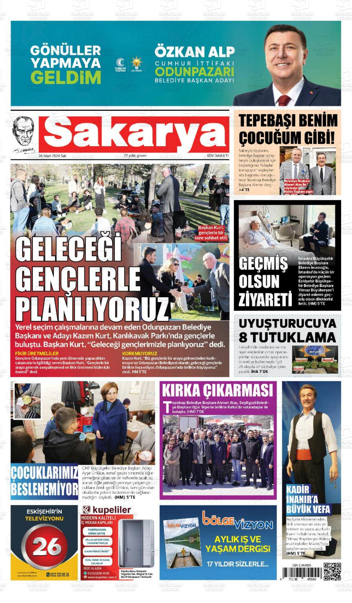 26 Mart 2024 Sakarya Gazete Manşeti