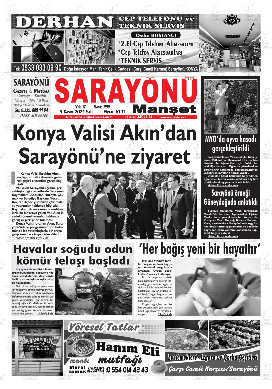 05 Kasım 2024 Saray Medya Gazete Manşeti