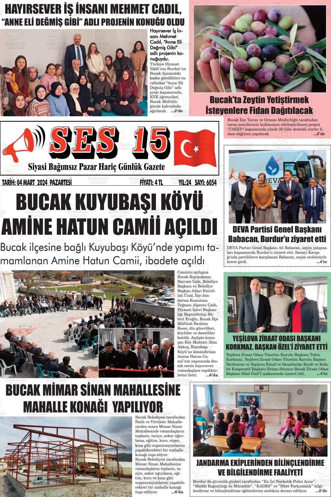 04 Mart 2024 Ses 15 Gazete Manşeti