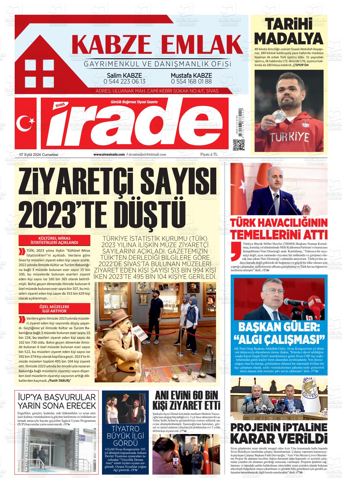 07 Eylül 2024 İrade Gazete Manşeti