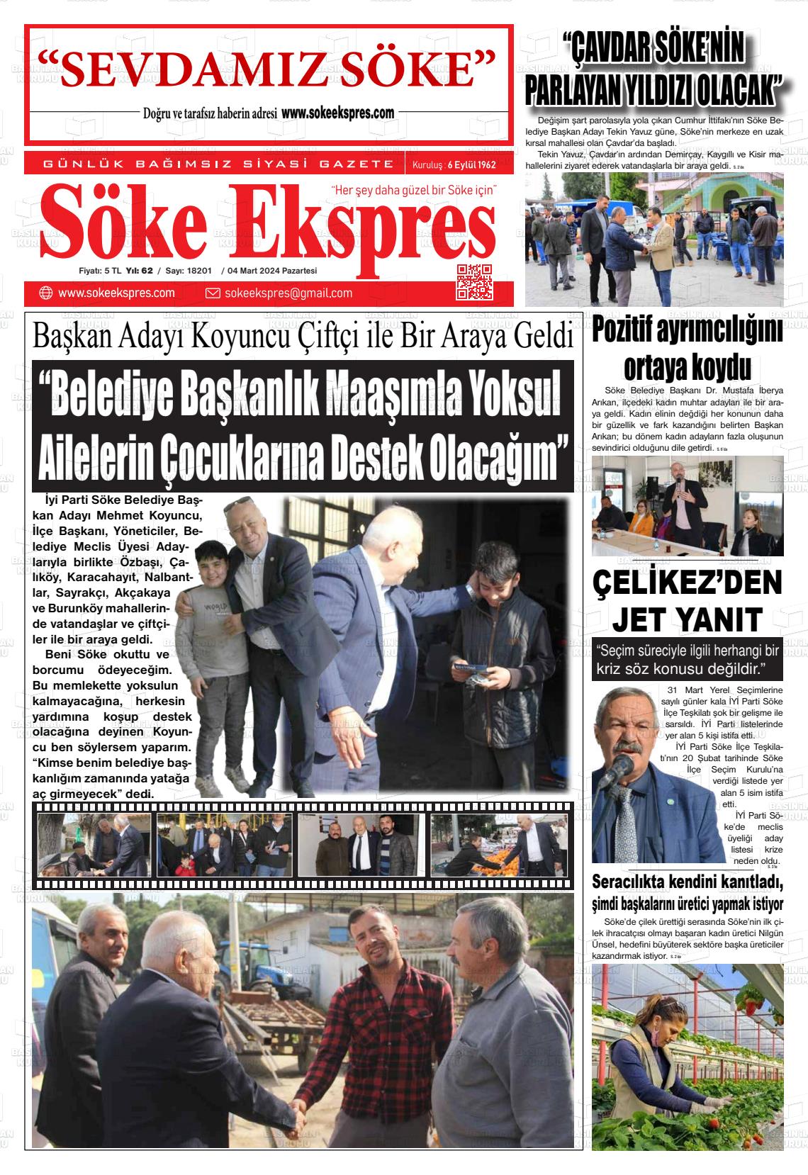 04 Mart 2024 Söke Ekspres Gazete Manşeti